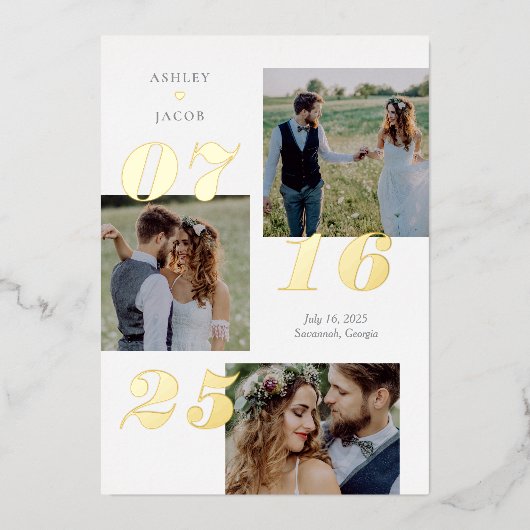 Spread Joy REAL FOIL Save the Date Card Folieneinladung (Vorderseite)