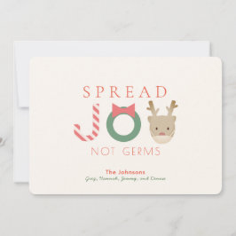 Spread JOY Reindeer Mask White Christmas Feiertagskarte