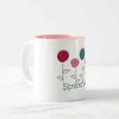 Spread Joy Zweifarbige Tasse (Vorderseite Links)