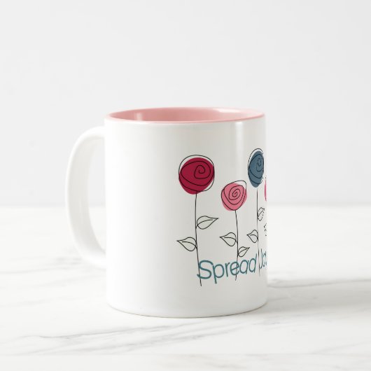 Spread Joy Zweifarbige Tasse (Vorderseite Links)