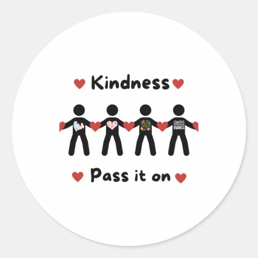 Spread Kindness13 Runder Aufkleber (Vorderseite)