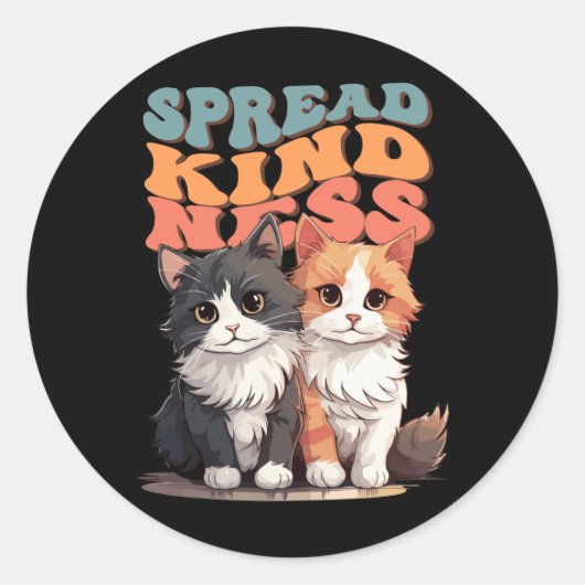 Spread Kindness - Adorable Cat Duo Design Sticker (Vorderseite)
