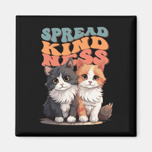 Spread Kindness - Adorable Cat Duo Design Sticker Magnet