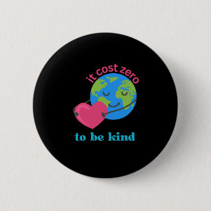Spread Kindness Earth and Heart Illustration Stick Button
