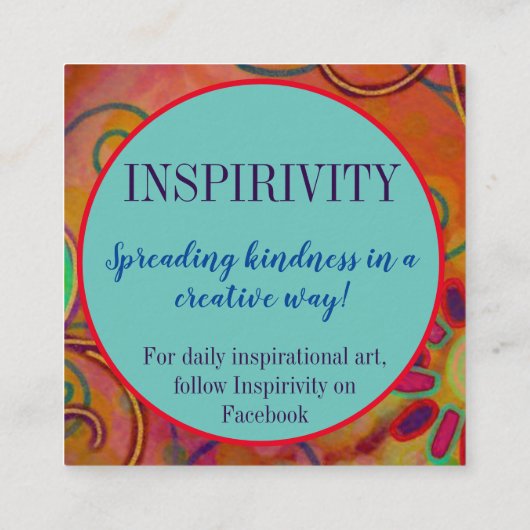 "Spread Kindness" Inspirivity Kindness Cards Quadratische Visitenkarte (Rückseite)