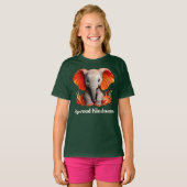 Spread Kindness Niedlich orange-rot Baby Elephant T-Shirt (Vorne ganz)