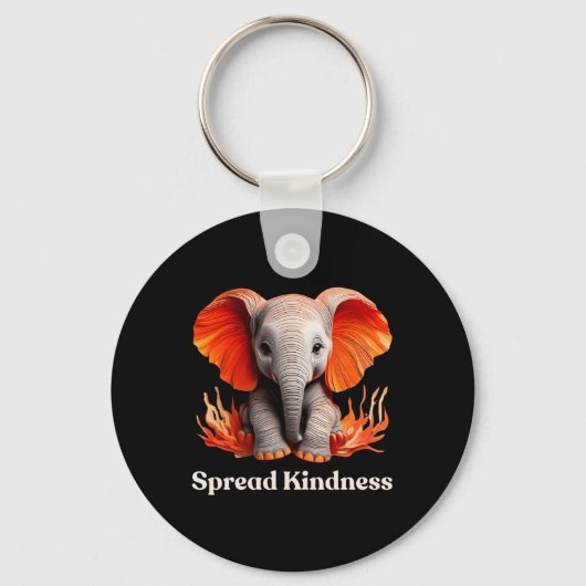 Spread Kindness Niedlich Orange-rötliche Ba Schlüsselanhänger (Vorderseite)