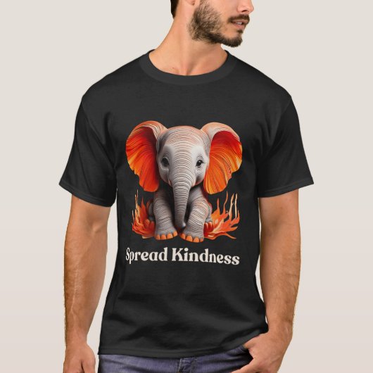 Spread Kindness Niedlich Orange-rötliche Ba T-Shirt (Vorderseite)
