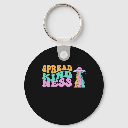 Spread Kindness Pastel Ufo Rainbow Sticker Schlüsselanhänger (Vorderseite)
