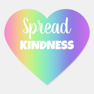 Spread Kindness Rainbow Herz-Aufkleber