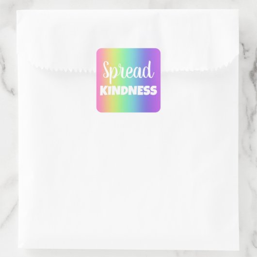 Spread Kindness Rainbow Quadratischer Aufkleber (Tasche)