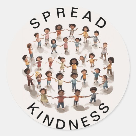 Spread Kindness Runder Aufkleber (Vorderseite)