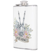 "Spread Kindness" Skeleton Peace Sign – Watercolor Flachmann (Links)