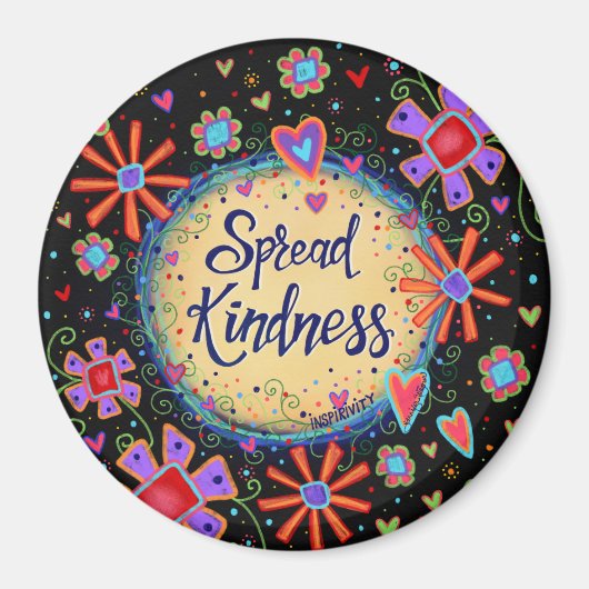 Spread Kindness Trendy Fun Floral Moderne Hübsch Magnet (Vorne)