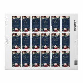 Spread-Liebe Burgundy Navy Floral Hand Sanitäter Adressaufkleber (Vorne)