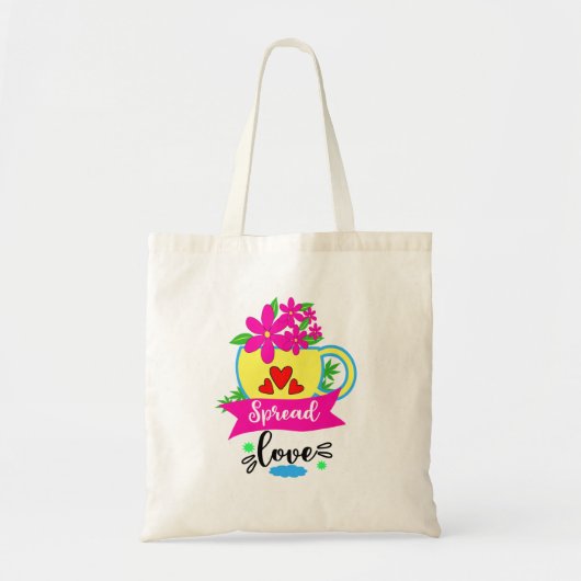 Spread Liebe Doodle Art Toag Tragetasche (Vorne)