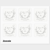 Spread Liebe Einfaches botanisches Bad Quadratischer Aufkleber (Blatt)