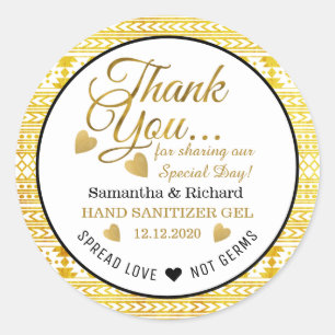 Spread Liebe Gold Aztec Tribal Muster Vielen Dank Runder Aufkleber