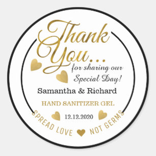 Spread-Liebe Gold Vielen Dank für Ihre Unterstützu Runder Aufkleber