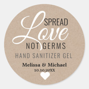 Spread-Liebe Hand Sanitizer Gastgeschenk Hochzeit Runder Aufkleber