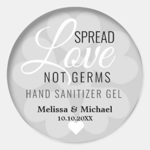 Spread-Liebe Hand Sanitizer Gastgeschenk Hochzeit Runder Aufkleber