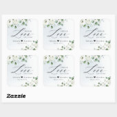 Spread Liebe Hand Sanitizer Grüne Gastgeschenk Hoc Quadratischer Aufkleber (Blatt)