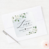 Spread Liebe Hand Sanitizer Grüne Gastgeschenk Hoc Quadratischer Aufkleber (Umschlag)