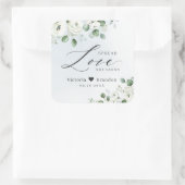 Spread Liebe Hand Sanitizer Grüne Gastgeschenk Hoc Quadratischer Aufkleber (Tasche)