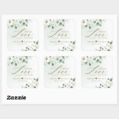 Spread Liebe Hand Sanitizer Grüne Gastgeschenk Hoc Quadratischer Aufkleber (Blatt)