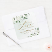 Spread Liebe Hand Sanitizer Grüne Gastgeschenk Hoc Quadratischer Aufkleber (Umschlag)