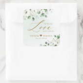 Spread Liebe Hand Sanitizer Grüne Gastgeschenk Hoc Quadratischer Aufkleber (Tasche)