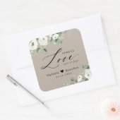 Spread Liebe Hand Sanitizer Grüne Gastgeschenk Hoc Quadratischer Aufkleber (Umschlag)