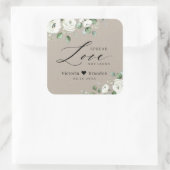 Spread Liebe Hand Sanitizer Grüne Gastgeschenk Hoc Quadratischer Aufkleber (Tasche)