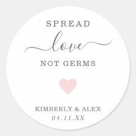 Spread-Liebe Keime nicht Niedliche Rosa Herzhochze Runder Aufkleber