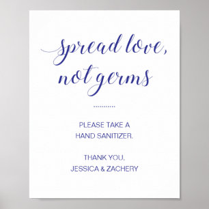 Spread-Liebe Nicht Germs Blue Hand Sanitizer Hochz Poster