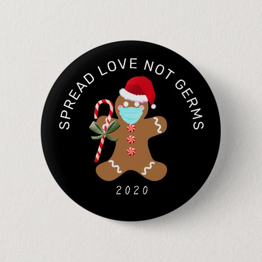 Spread Liebe Nicht Germs Funny Christmas Lebkuchen Button (Vorderseite)