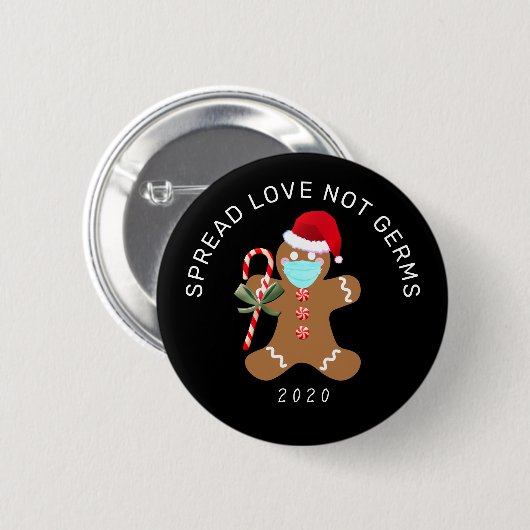 Spread Liebe Nicht Germs Funny Christmas Lebkuchen Button (Vorne & Hinten)
