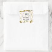 Spread-Liebe nicht Germs Gold Wedding Hand Sanitiz Quadratischer Aufkleber (Tasche)