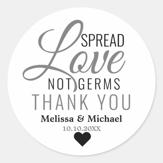 Spread-Liebe Nicht Germs Hand Sanitäter Vielen Dan Runder Aufkleber (Vorderseite)