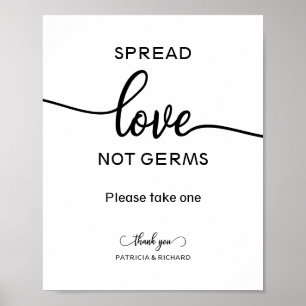 Spread-Liebe nicht Germs Hand Sanitizer Favoriten Poster