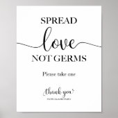 Spread-Liebe nicht Germs Hand Sanitizer Favoriten Poster (Vorne)