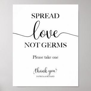 Spread-Liebe nicht Germs Hand Sanitizer Favoriten Poster