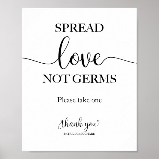 Spread-Liebe nicht Germs Hand Sanitizer Favoriten Poster (Vorne)