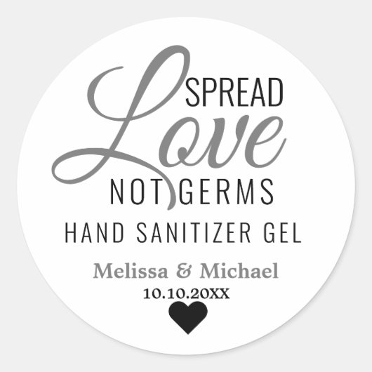 Spread-Liebe nicht Germs Hand Sanitizer-Gastgesche Runder Aufkleber (Vorderseite)