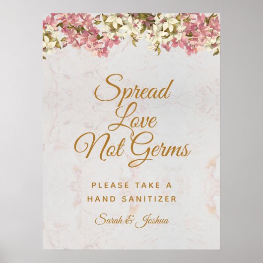 Spread-Liebe nicht Germs Pink Orchids Skript Hochz Poster (Vorne)