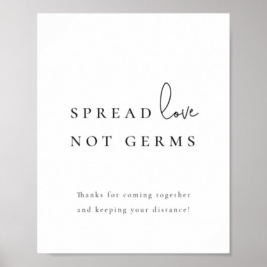 Spread-Liebe nicht Germs Sanitizer-Station Hochzei Poster (Vorne)