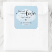 Spread-Liebe nicht Germs Wedding Hand Sanitizer Quadratischer Aufkleber (Tasche)