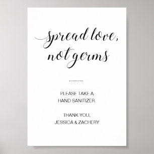 Spread-Liebe nicht Keime Hand Sanitäter Hochzeit Poster