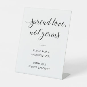 Spread-Liebe nicht Keime Hand Sanitäter Hochzeit Sockelschild