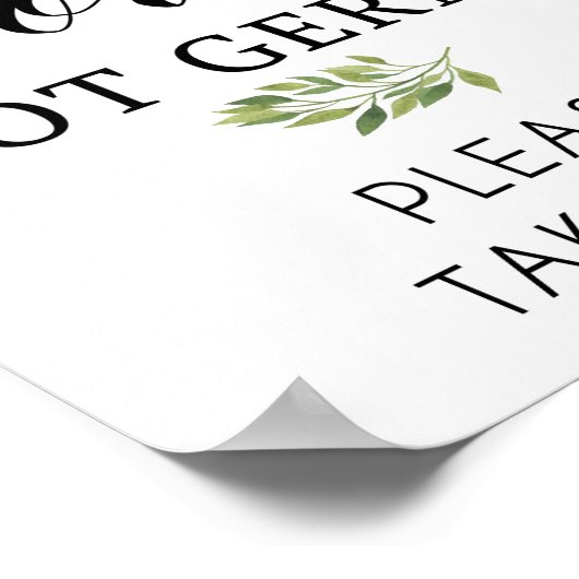 Spread-Liebe, nicht Keime-Zeichen Poster (Ecke)